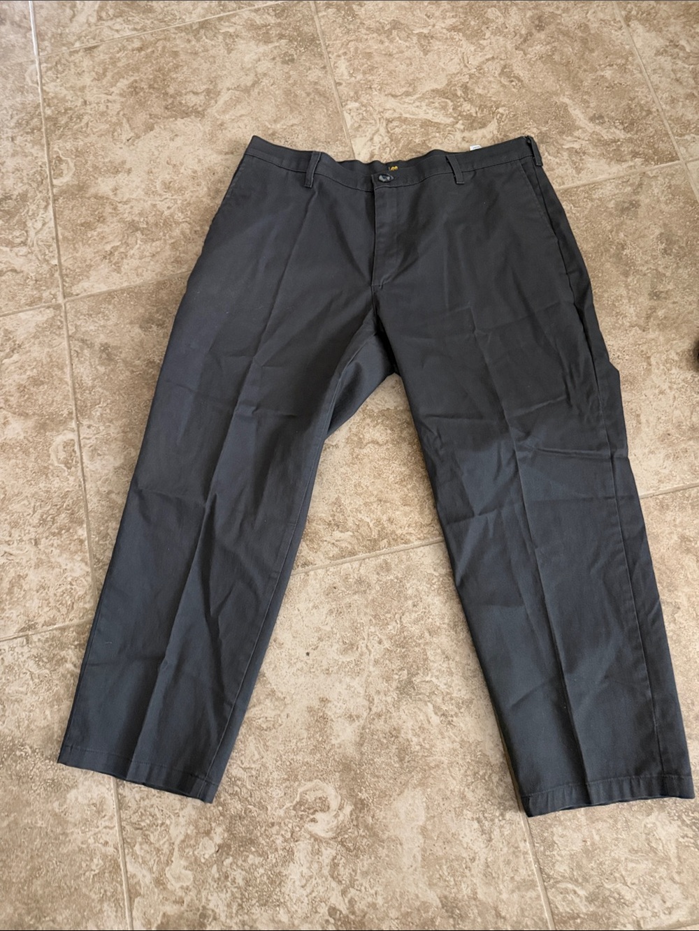 Lee Men's Dark Black Straight-Leg Chinos